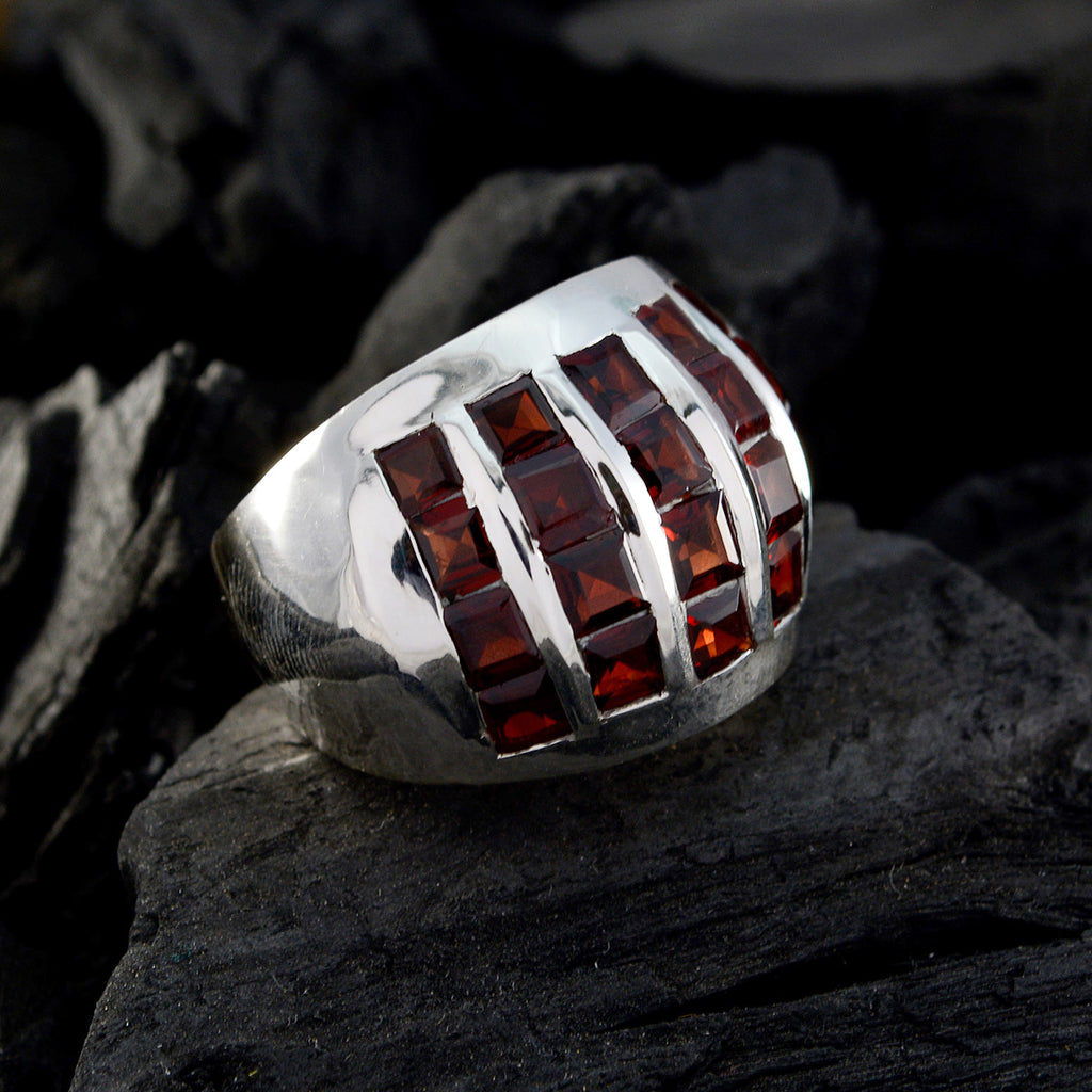 Garnet multiple Spanish Sterling Silver Red Gems Chunky antique Ring Jewellery