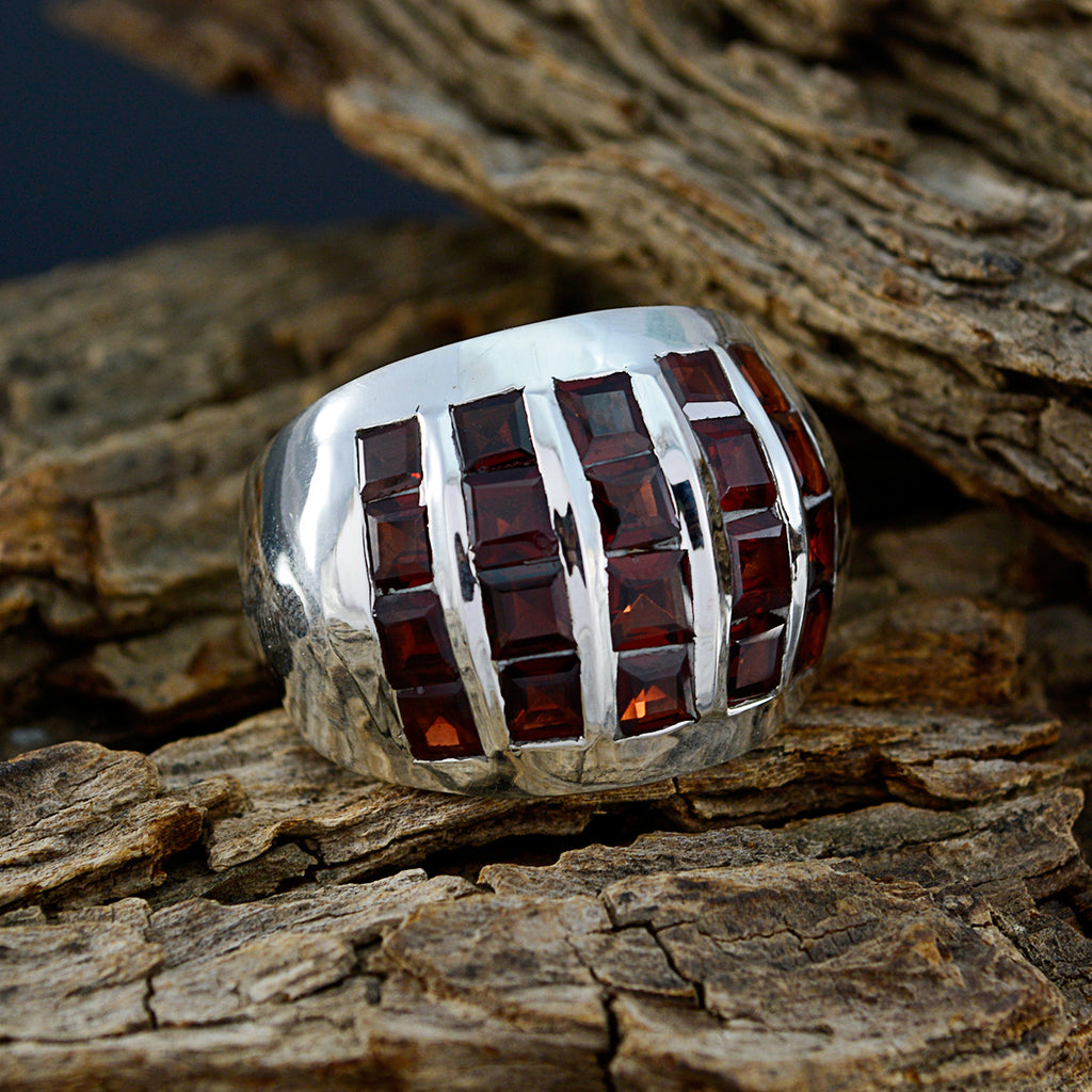 Garnet multiple Spanish Sterling Silver Red Gems Chunky antique Ring Jewellery
