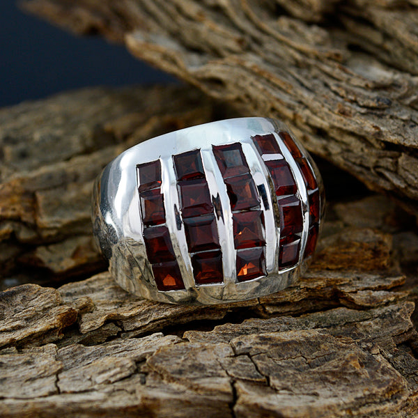 Garnet multiple Spanish Sterling Silver Red Gems Chunky antique Ring Jewellery
