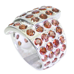 Garnet multiple French Sterling Silver Red Gemstones Statement Vintage Ring Jewelry