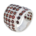 Garnet multiple French Sterling Silver Red Gemstones Statement Vintage Ring Jewelry