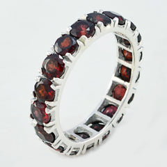 Garnet multiple Italian Sterling Silver Red Gemstone Edgy Eternity Band Jewellery