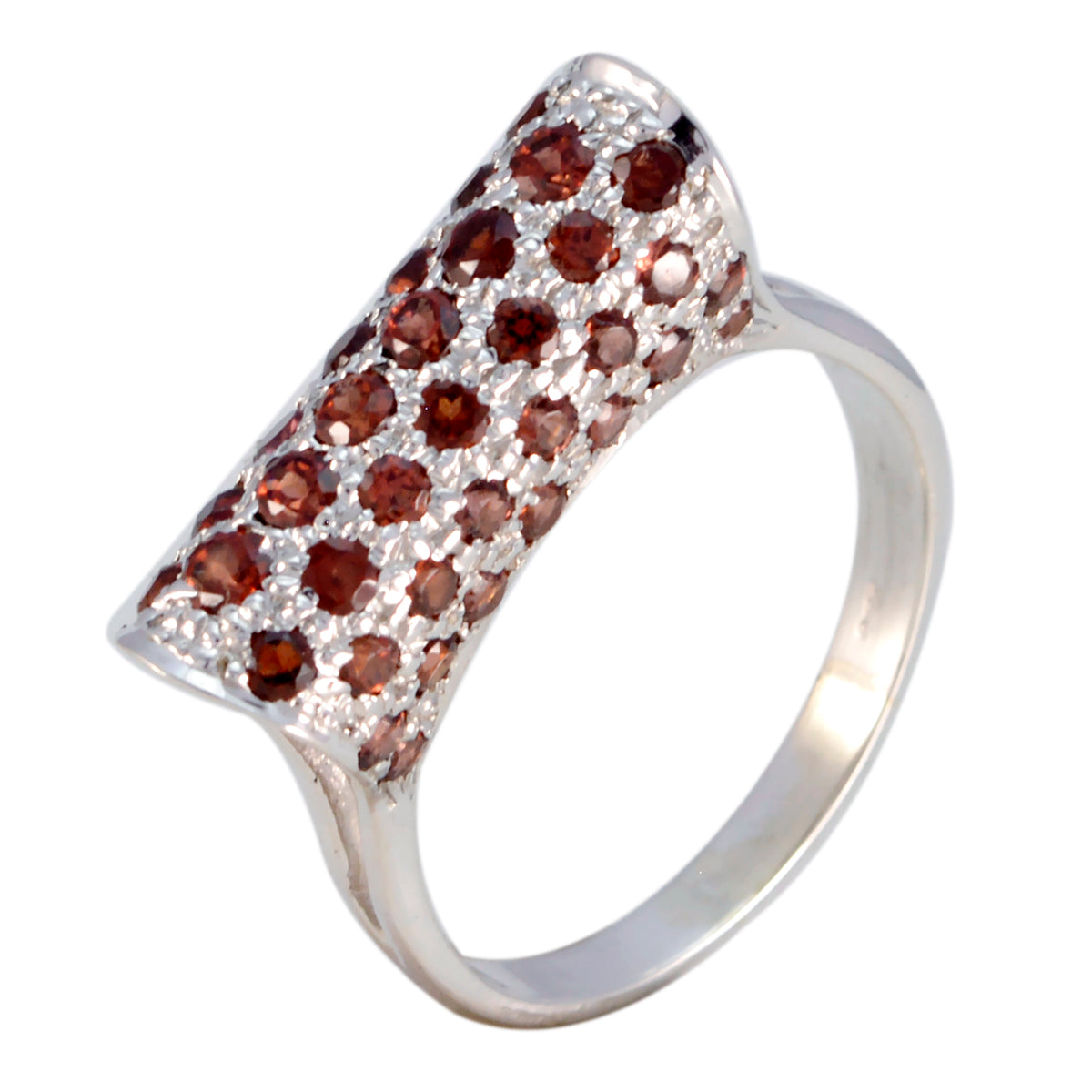 Garnet multiple German Sterling Silver Red Gems Tiny Love Ring Jewellery