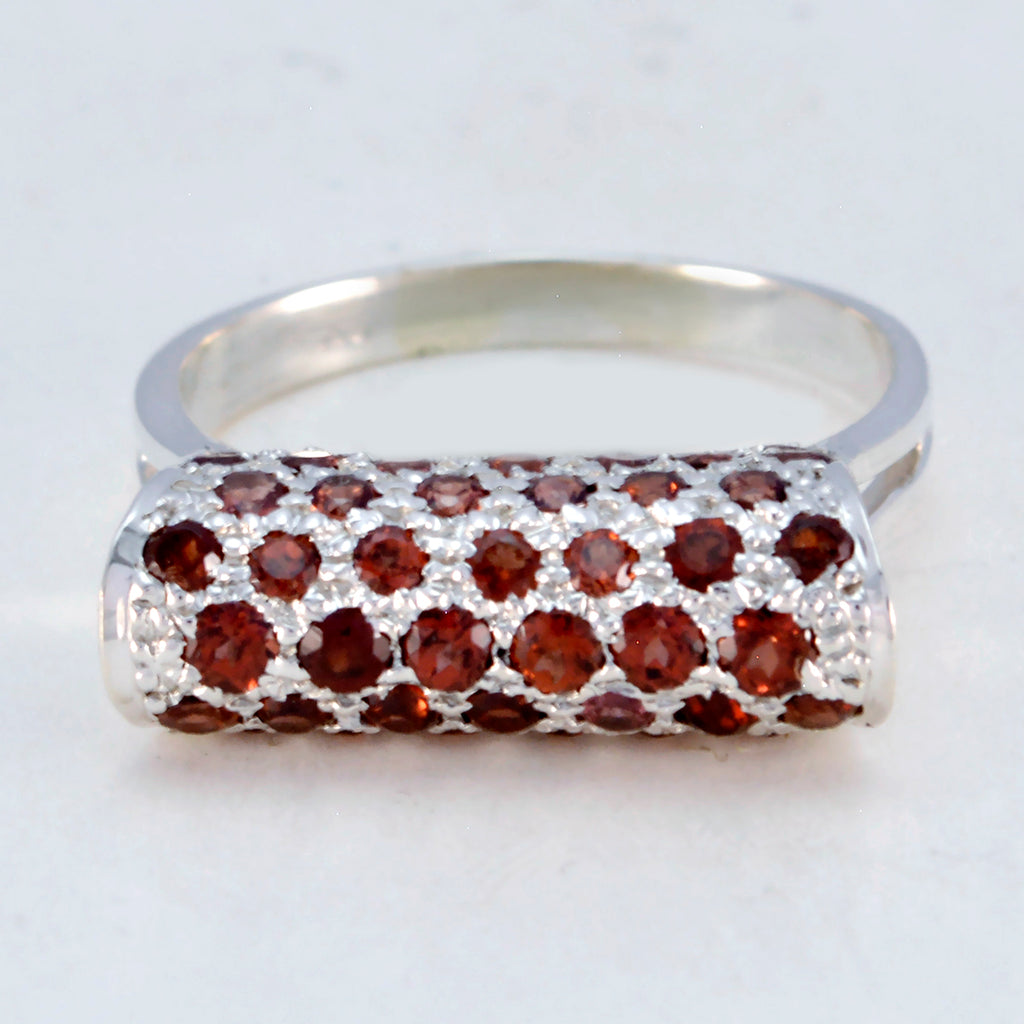 Garnet multiple German Sterling Silver Red Gems Tiny Love Ring Jewellery
