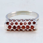 Garnet multiple German Sterling Silver Red Gems Tiny Love Ring Jewellery