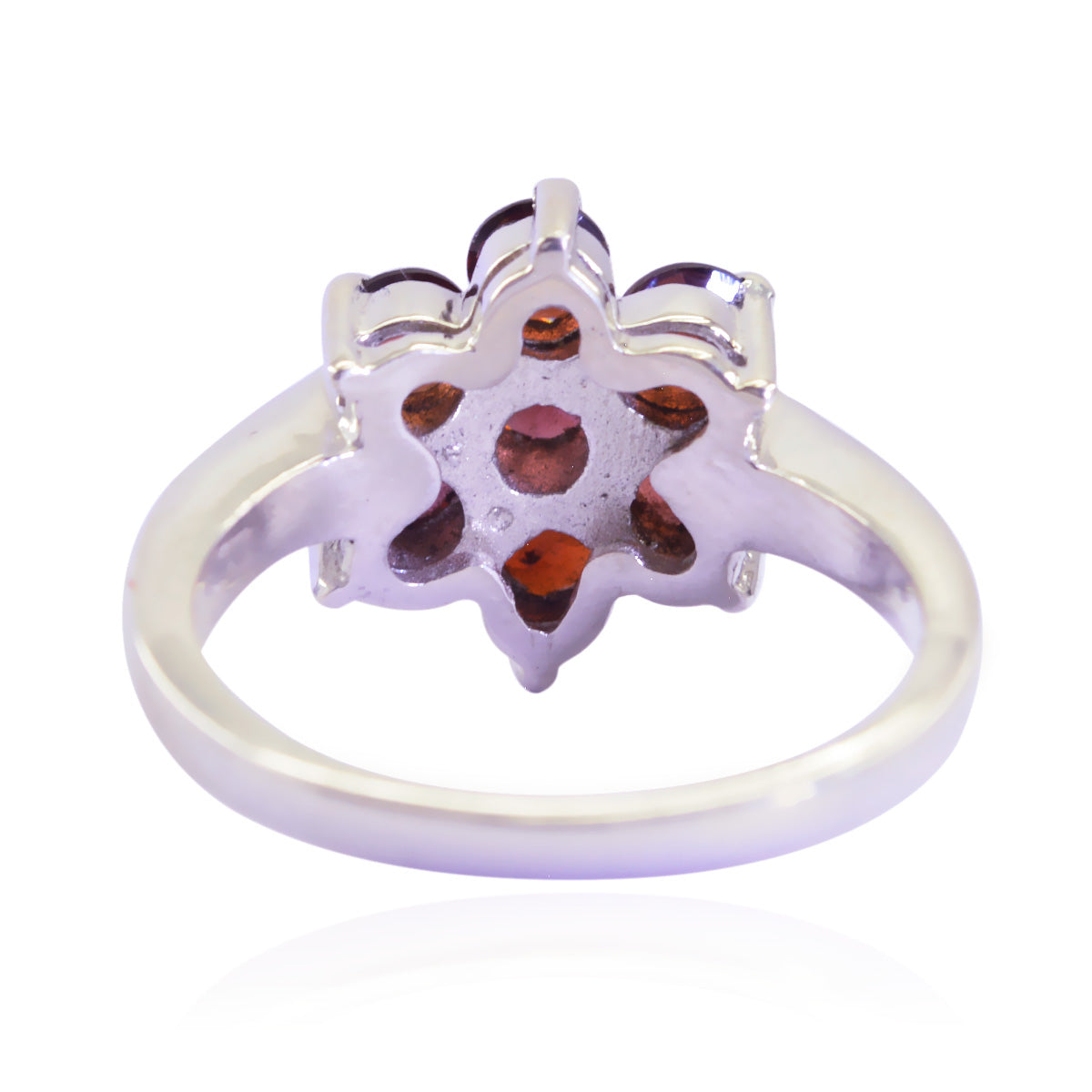 Garnet Hepta Moroccan Silver Red Gemstone Minimal Luxurious Ring Jewellery