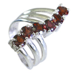 Garnet Hexa Egyptian 925 Sterling Silver Red Gemstones Eye catching Modern Ring Jewellery