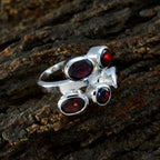 Garnet Penta African 92.5 Silver Red Gems Versatile Modern Ring Jewelry