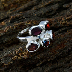 Garnet Penta African 92.5 Silver Red Gems Versatile Modern Ring Jewelry