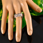 Garnet multiple Spanish Silver Red Gemstones Statement Eternity Band Jewelry