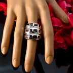 Garnet multiple Italian Silver Red Gemstones Chunky Cocktail Ring Jewellery
