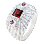 Garnet Trilogy German Sterling Silver Red Gemstones Essential  Contemporary Ring Jewellery