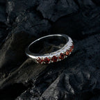Garnet multiple Russian 925 Silver Red Gemstone Featherlight Retro Band Jewelry
