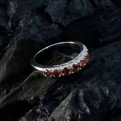 Garnet multiple Russian 925 Silver Red Gemstone Featherlight Retro Band Jewelry