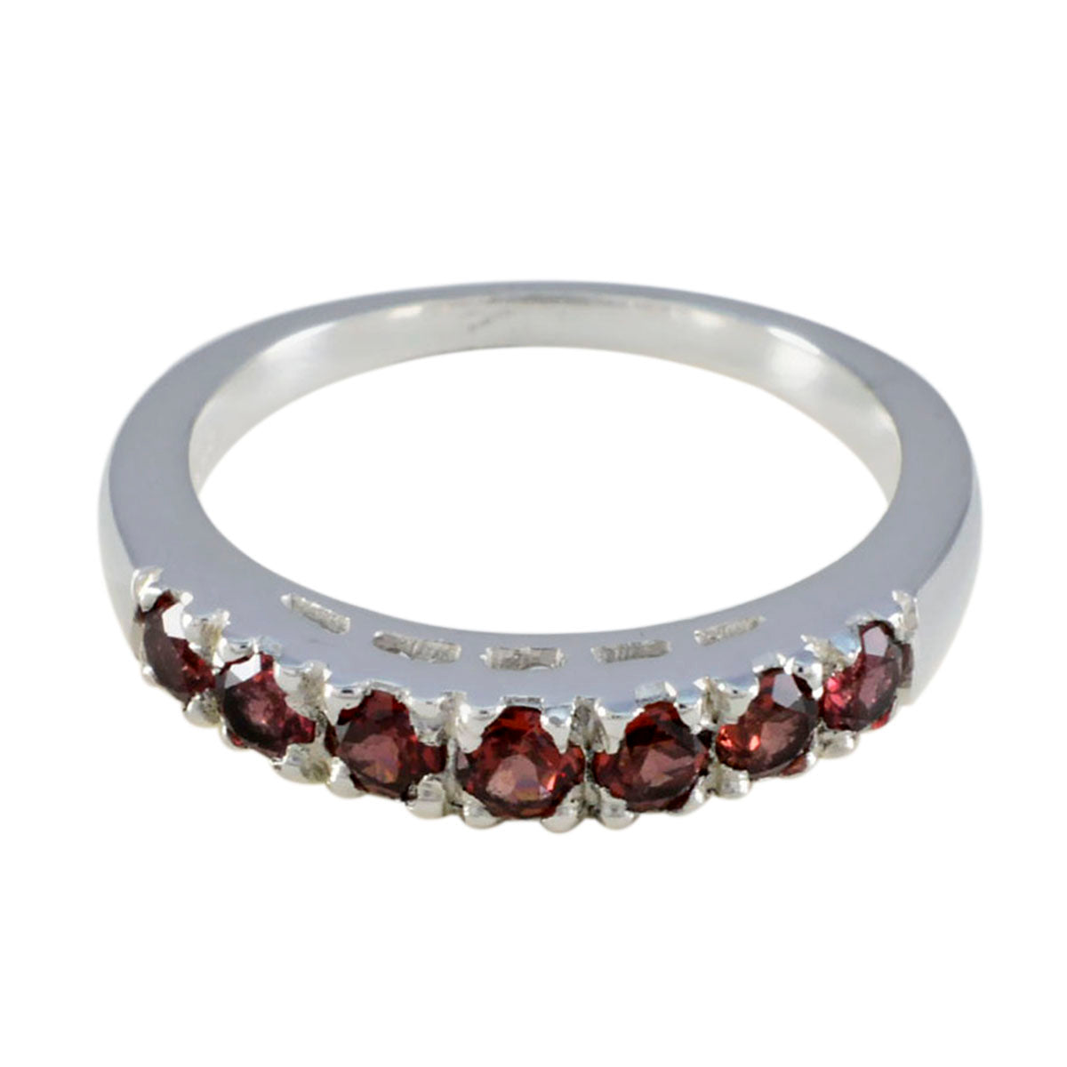Garnet multiple Russian 925 Silver Red Gemstone Featherlight Retro Band Jewelry Hoofdafbeelding