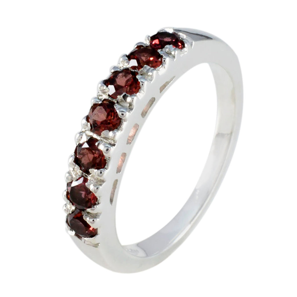 Garnet multiple Russian 925 Silver Red Gemstone Featherlight Retro Band Jewelry