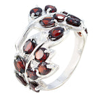 Garnet multiple Moroccan 92.5 Silver Red Gems Eye catching Modern Ring Jewelry
