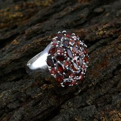 Garnet multiple French 925 Sterling Silver Red Gems Statement Heritage Ring Jewellery