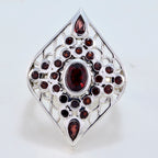 Garnet multiple Egyptian 925 Sterling Silver Red Gemstones Eye catching Contemporary Ring Jewellery