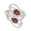 Garnet Toi et Moi Egyptian 925 Sterling Silver Red Gemstone Featherlight Sophisticated Ring Jewellery