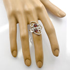 Garnet Toi et Moi Egyptian 925 Sterling Silver Red Gemstone Featherlight Sophisticated Ring Jewellery
