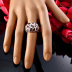 Garnet multiple African 925 Silver Red Gemstones Eye catching Contemporary Ring Jewelry
