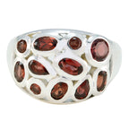 Garnet multiple African 925 Silver Red Gemstones Eye catching Contemporary Ring Jewelry