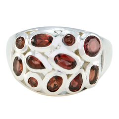 Garnet multiple African 925 Silver Red Gemstones Eye catching Contemporary Ring Jewelry
