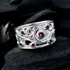 Garnet multiple Moroccan Silver Red Gemstones Classic Bubble Ring Jewellery