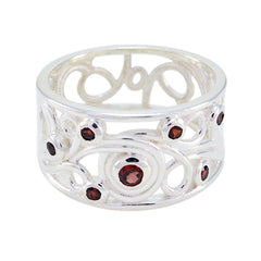 Garnet multiple Moroccan Silver Red Gemstones Classic Bubble Ring Jewellery