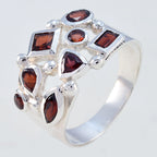Garnet multiple French Sterling Silver Red Gems Eye catching Contemporary Ring Jewellery
