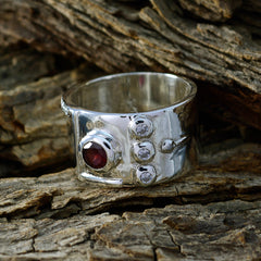 Garnet quarter Indian 92.5 Silver Red Gemstones Versatile Abstract Band Jewellery