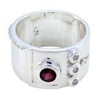 Garnet quarter Indian 92.5 Silver Red Gemstones Versatile Abstract Band Jewellery