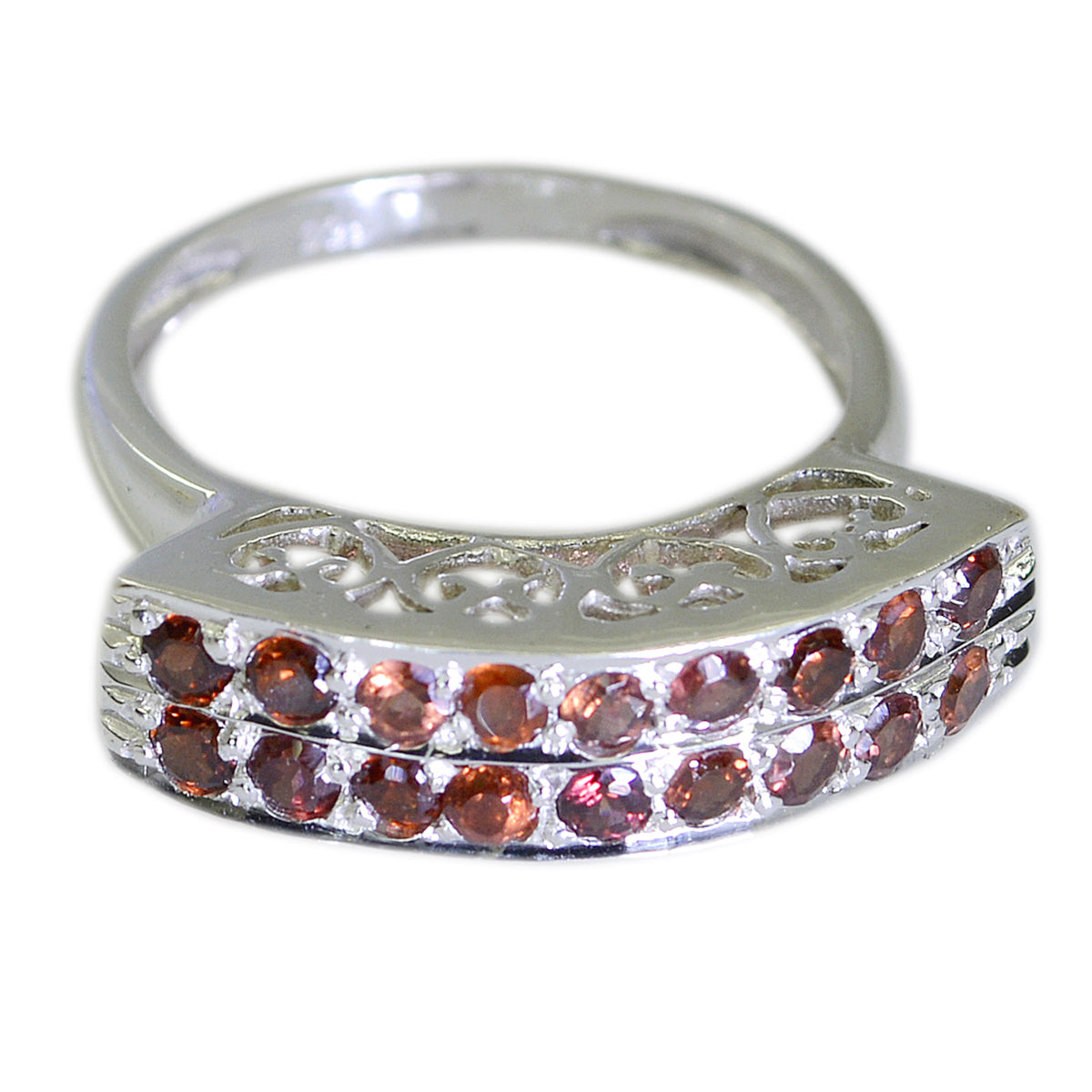 Garnet multiple Russian Sterling Silver Red Gemstones Featherlight Artisan Ring Jewelry