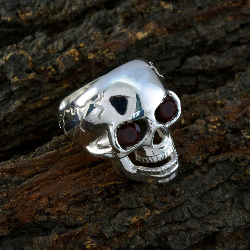 Garnet Toi et Moi Egyptian Silver Red Gems Chunky Ethnic Ring Jewellery