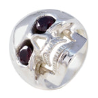 Garnet Toi et Moi Egyptian Silver Red Gems Chunky Ethnic Ring Jewellery