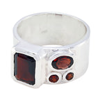 Garnet quarter Russian 925 Silver Red Gems Versatile Abstract Band Jewelry