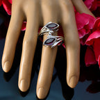 Garnet Trilogy German Sterling Silver Red Gemstone Essential  Contemporary Ring Jewelry