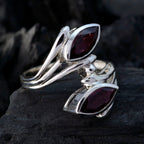 Garnet Trilogy German Sterling Silver Red Gemstone Essential  Contemporary Ring Jewelry