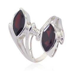Garnet Trilogy German Sterling Silver Red Gemstone Essential  Contemporary Ring Jewelry