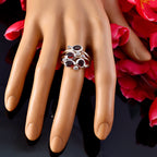 Garnet quarter Indian Sterling Silver Red Gemstones Minimal Sophisticated Ring Jewelry