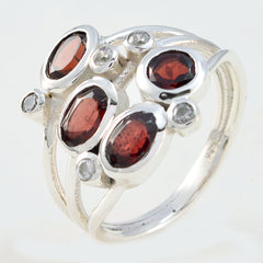 Garnet quarter Indian Sterling Silver Red Gemstones Minimal Sophisticated Ring Jewelry