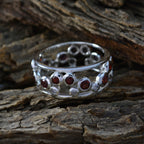 Garnet multiple African 925 Silver Red Gems Mid weight Eternity Band Jewellery