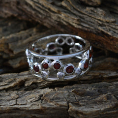 Garnet multiple African 925 Silver Red Gems Mid weight Eternity Band Jewellery