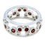 Garnet multiple African 925 Silver Red Gems Mid weight Eternity Band Jewellery