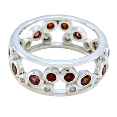 Garnet multiple African 925 Silver Red Gems Mid weight Eternity Band Jewellery
