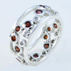 Garnet multiple African 925 Silver Red Gems Mid weight Eternity Band Jewellery