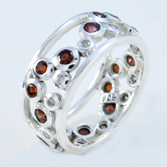 Garnet multiple African 925 Silver Red Gems Mid weight Eternity Band Jewellery