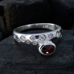 Garnet Halo Moroccan 925 Sterling Silver Red Gemstones Minimal Romantic Ring Jewelry