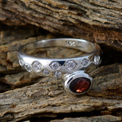 Garnet Halo Moroccan 925 Sterling Silver Red Gemstones Minimal Romantic Ring Jewelry